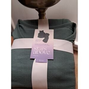 Stars Above 2 Piece Pajamas Green Set Womens Size Medium